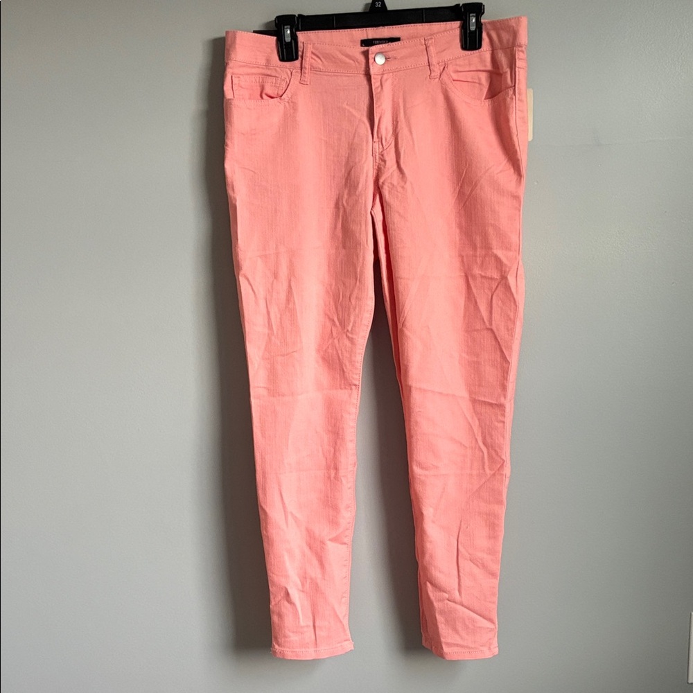 Forever 21 Coral Skinny Ankle Jeans